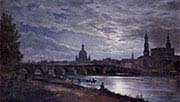 View of Dresden at Full Moon